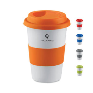 Ceramiczny kubek z przykrywką – TRIBECA z logo