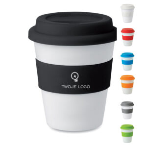 Kubek PP, silikonowe wieczko – ASTORIA z logo