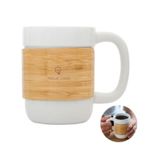 Kubek ceramiczny Soro, biały z logo