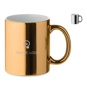 Kubek ceramiczny metaliczny – HOLLY z logo