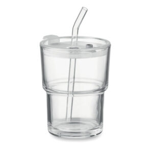 SIP - Szklany kubek ze słomką 400ml