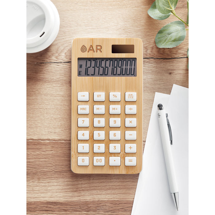 CALCUBIM - 12-cyfrowy kalkulator, bambus - obrazek 4